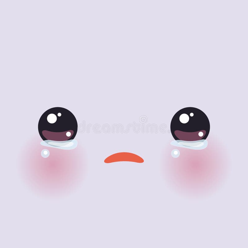 Roliga Kawaii tystar ned med för tecknad filmgråt för rosa kinder och för stora ögon den gulliga framsidan på lila bakgrund vekto stock illustrationer Roliga Kawaii tystar ned med för tecknad filmgråt för rosa kinder och för stora ögon den gulliga framsidan på lila bakgrund vekto stock illustrationer