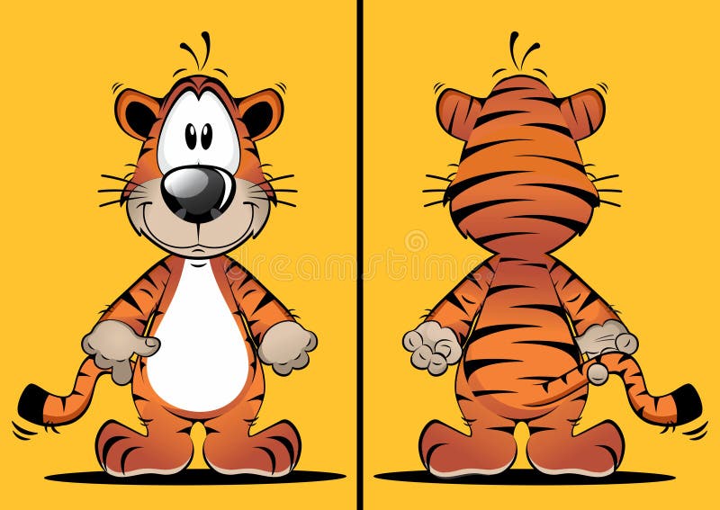 Roliga Tiger Cartoon Mascot royaltyfri illustrationer