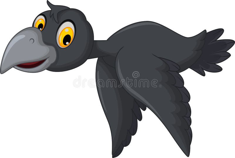 Roligt korpsvart tecknad filmflyg stock illustrationer Roligt korpsvart tecknad filmflyg stock illustrationer