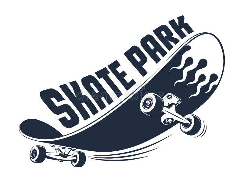 Roligt skateboard. Logotyp för parkeringskörning royaltyfri illustrationer