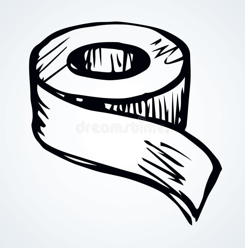Roll of Adhesive Tape. Vector Drawing Stock Vector Illustration of