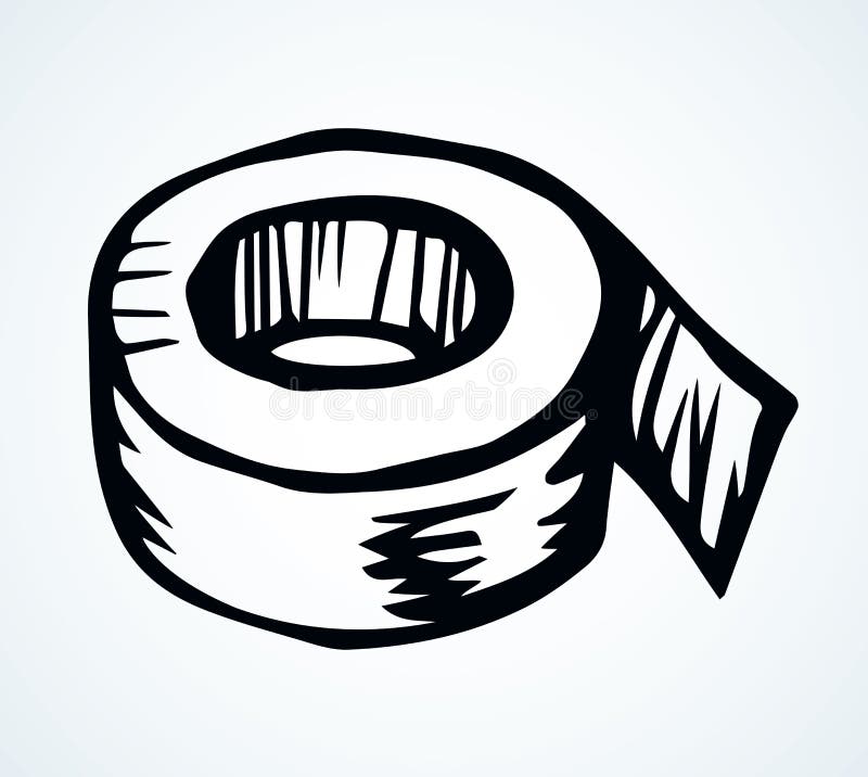 Roll of Adhesive Tape. Vector Drawing Stock Vector Illustration of