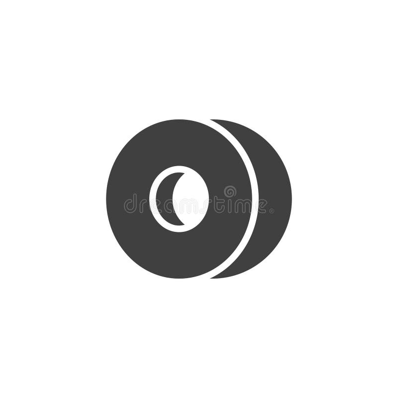 A roll of adhesive tape vector icon. filled flat sign for mobile concept and web design. Packaging Tape Roll glyph icon. Symbol, logo illustration. Vector graphics. Packaging tape logo vectors