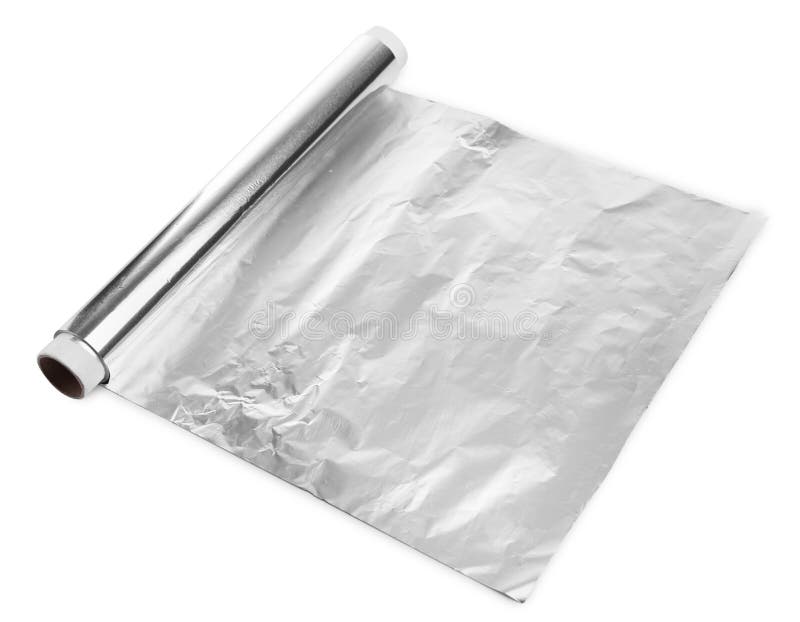 Roll of Aluminum Foil Isolated on White Stock Image Image of cooking
