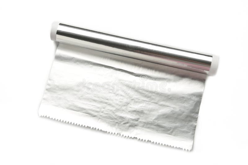 Roll of Aluminum Foil Isolated on White Stock Photo Image of gray