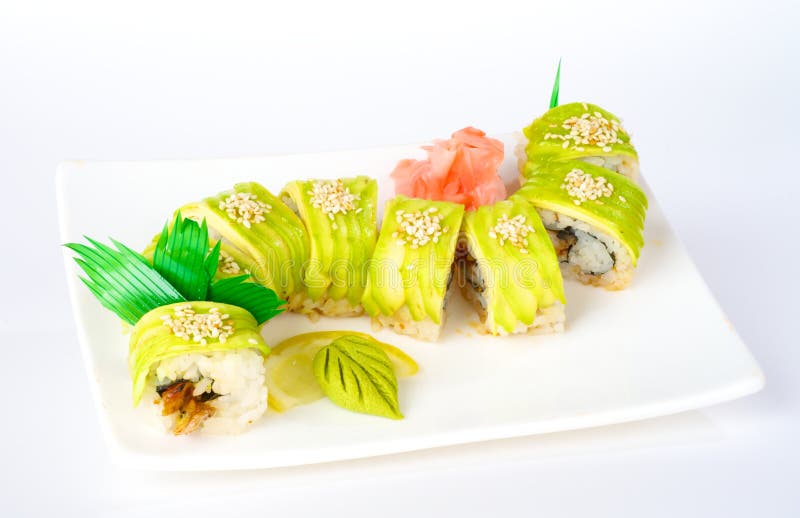 Roll with avocado and eel