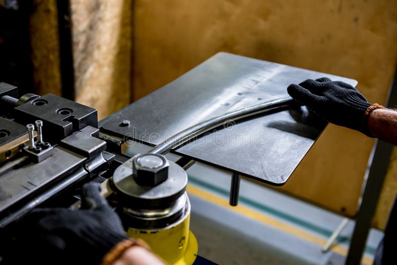 Roll Bending Industry Machine Make Pipe Formation Stock Image Image