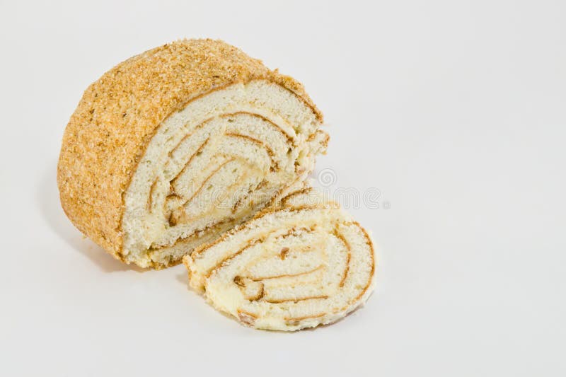 Roll biscuit with cream stock image. Image of food, eating 17180207