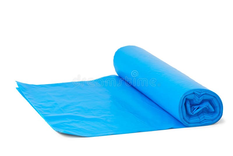 Roll Of Blue Plastic Garbage Bags Stock Photo Image of roll, waste 18317440