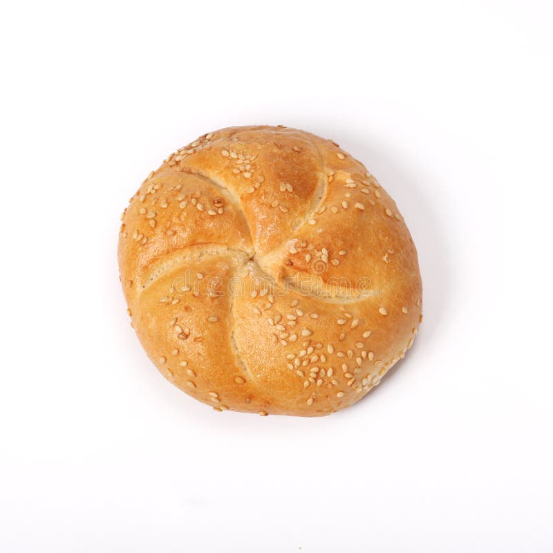 Roll bun whit sesame isolated