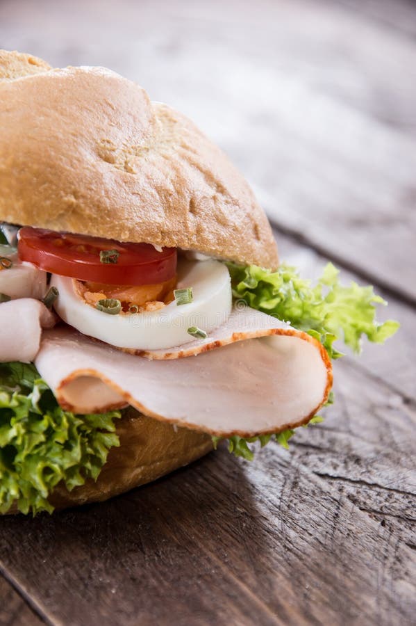 Roll with Chicken Fillet stock photo. Image of closeup 34091266