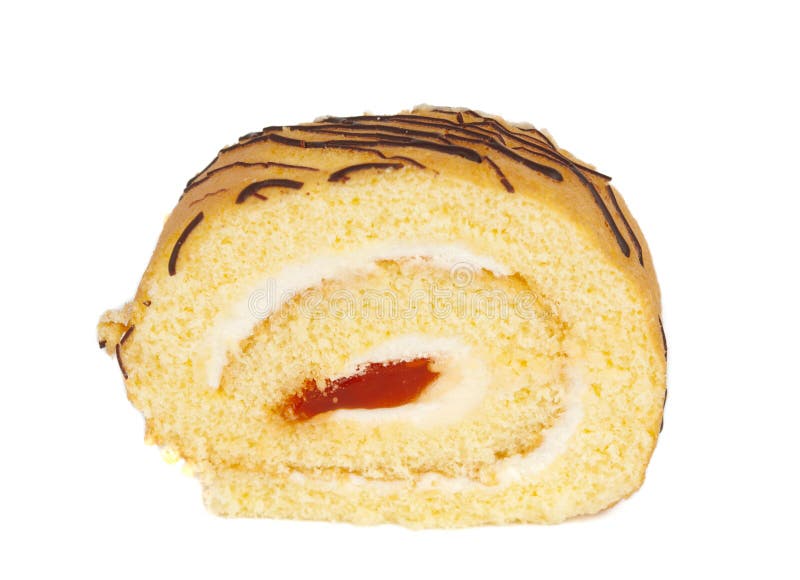 Roll with cream isolated