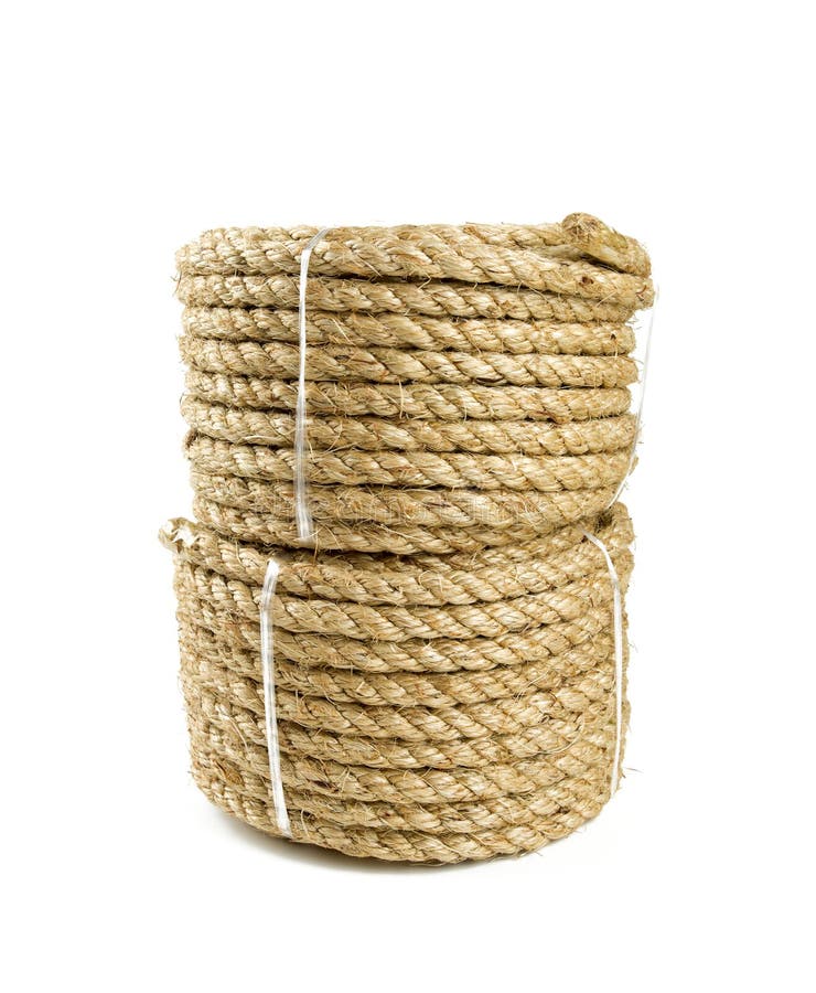 Roll of Jute Rope Isolated on White Stock Image Image of rope, lariat