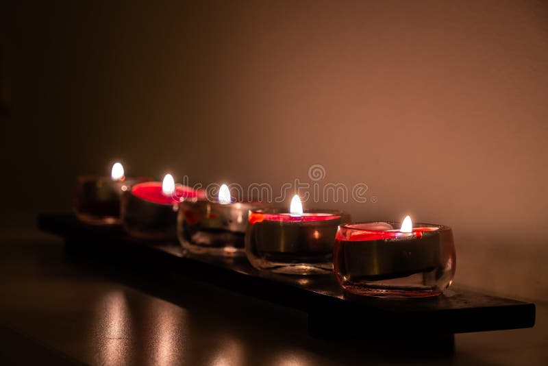 A Roll of Lid Small Red Candles Stock Photo Image of portugal, night