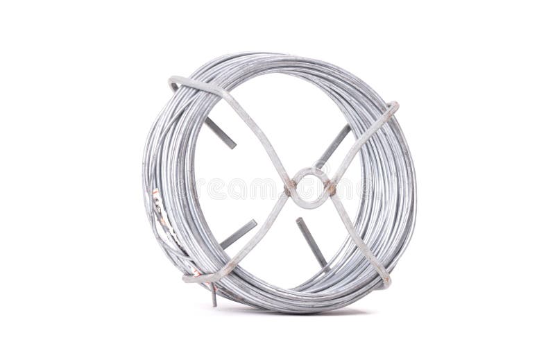 Roll of metal wire stock photo. Image of aluminum, isolated 167251244