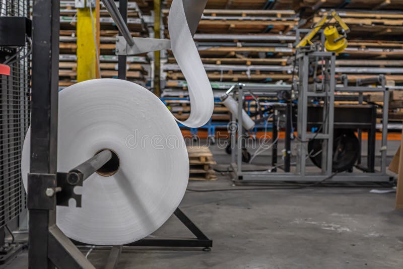 Roll of Packing Foam on Factory Shop Floor Stock Image Image of