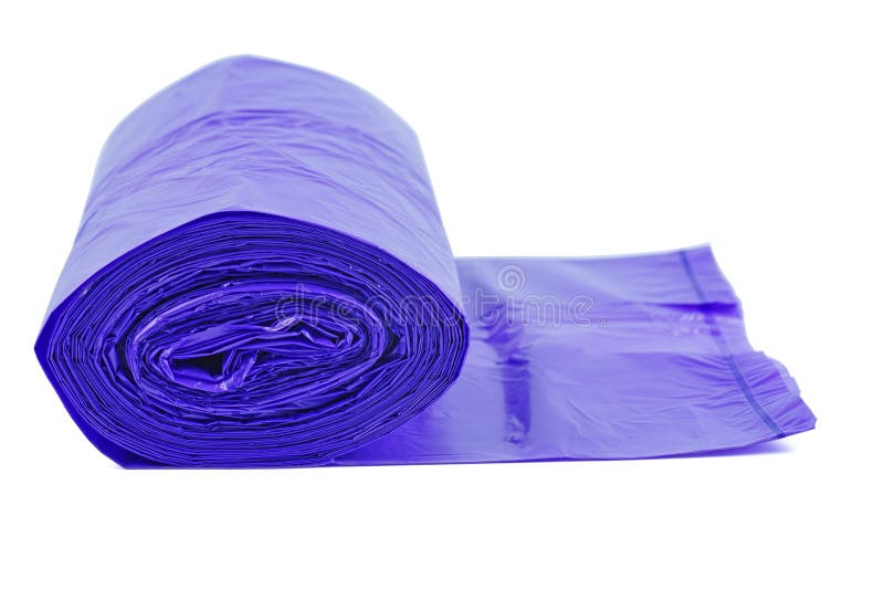 Roll of Purple Plastic Garbage Bags Stock Photo Image of trash