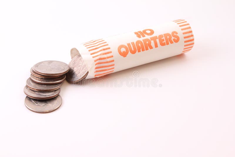 Roll of Quarters stock image. Image of quarter, finance 17654251