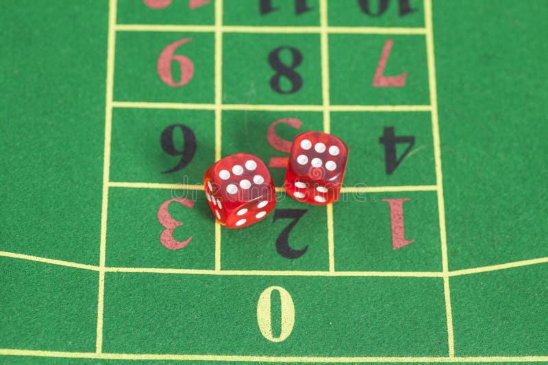 Roll of the Red Dice on a Game Table Stock Photo Image of jackpot