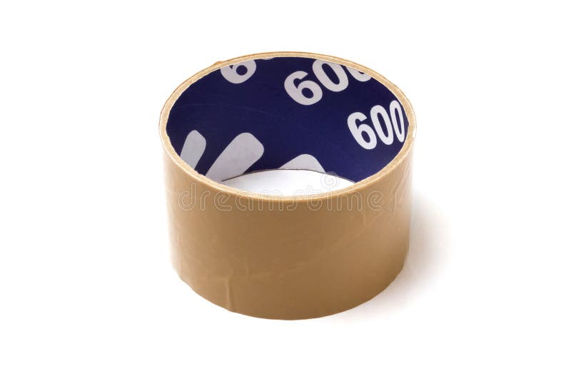 Roll of Sticky Tape Closeup on White Background Stock Image Image of packing, duck 156504761