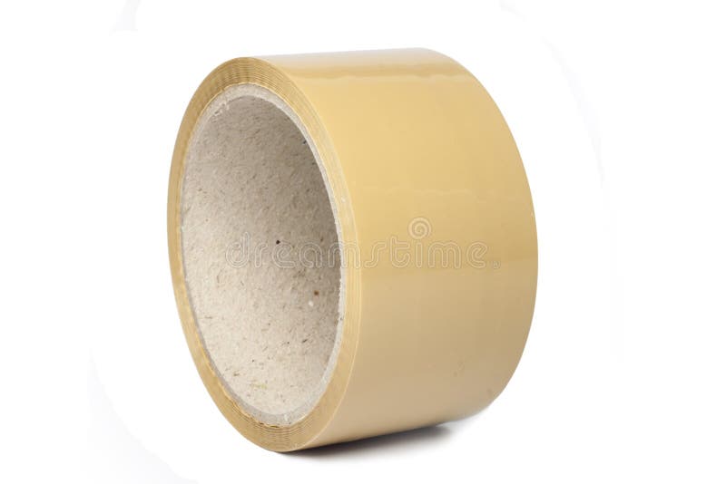 Roll tape. Adhesive roll tape isolated on white background stock image
