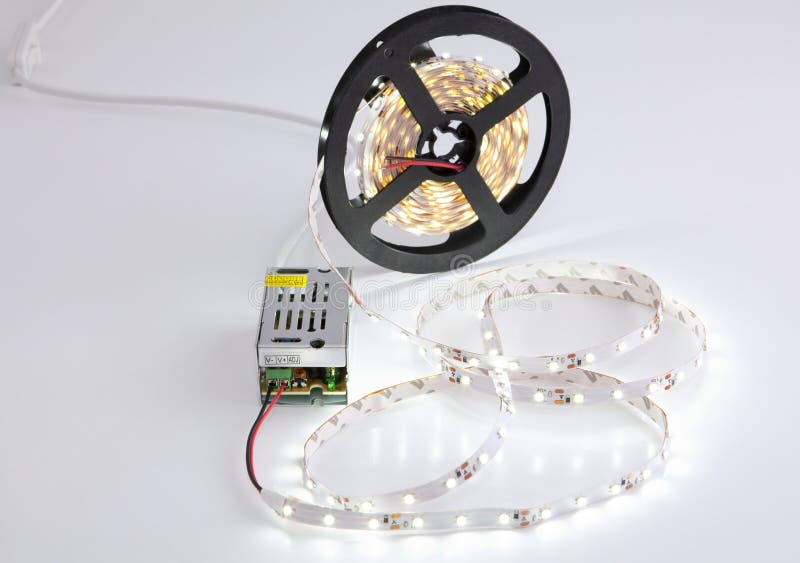 Color LED strip, led tape stock photo. Image of conductor 66664922