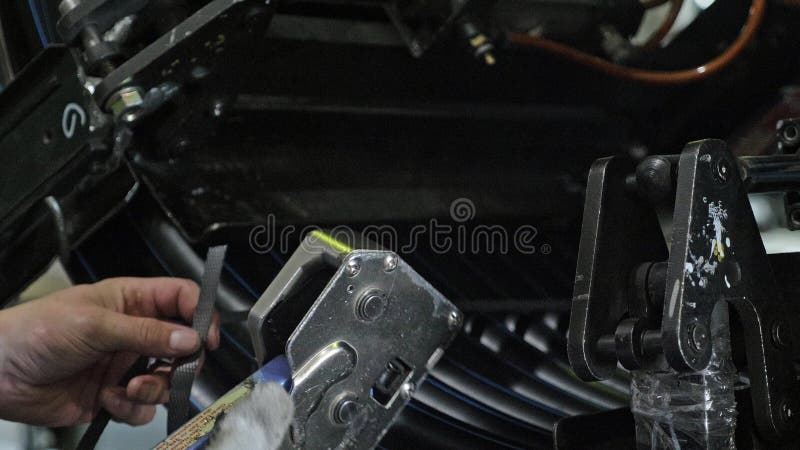 Roll threading coil pipe. Manufacture of plastic water pipes factory. Process of making plastic tubes on the machine royalty free stock photo