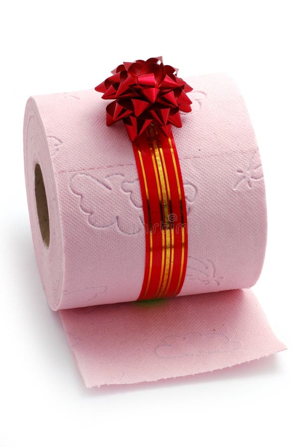Roll of Toilet Paper on Gift Stock Photo Image of roll, paper 1659834