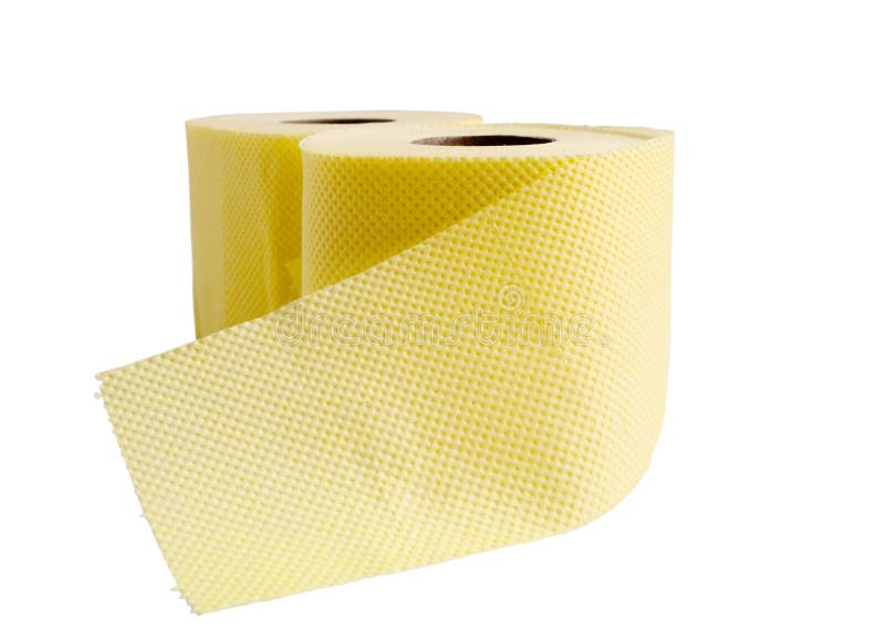 Roll of toilet paper yellow