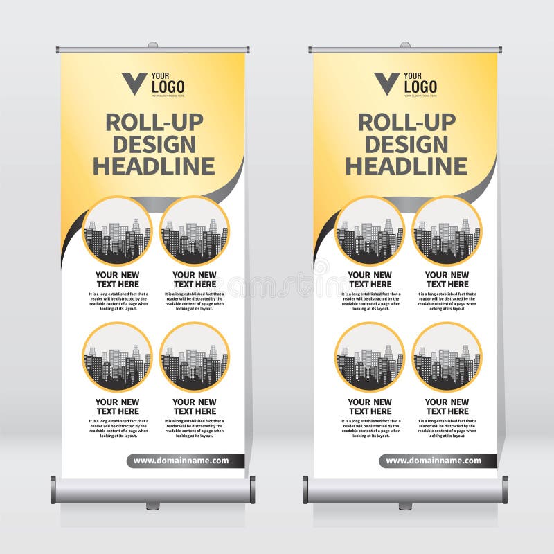 Roll up banner design template, vertical, abstract background, pull up design. Vector Banner vector illustration