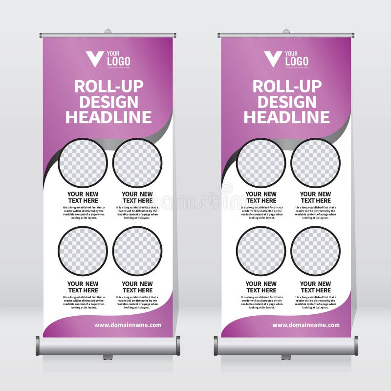 Roll up banner design template, vertical, abstract background, pull up design. Vector Banner vector illustration