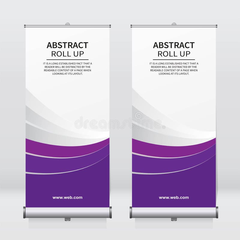 Roll up banner design template, vertical, abstract background, pull up design. Vector Banner royalty free illustration