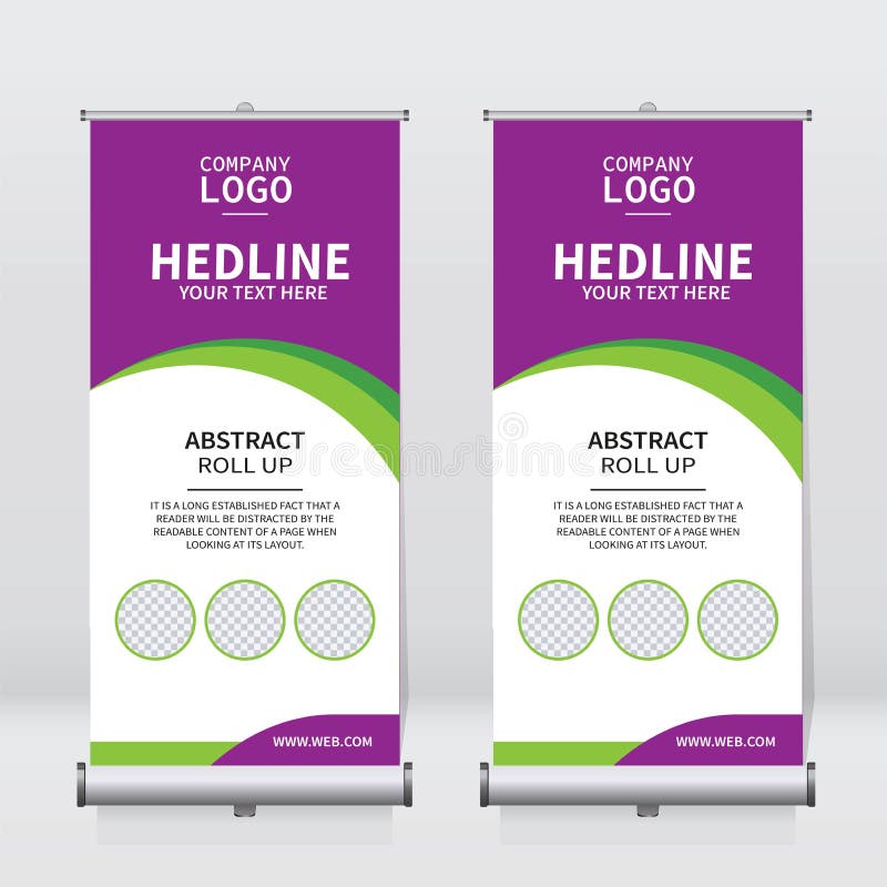 Roll up banner design template, vertical, abstract background, pull up design. Vector Banner vector illustration