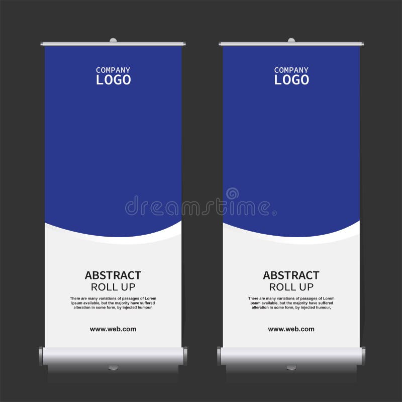 Roll up banner design template, vertical, abstract background, pull up design. Vector Banner vector illustration