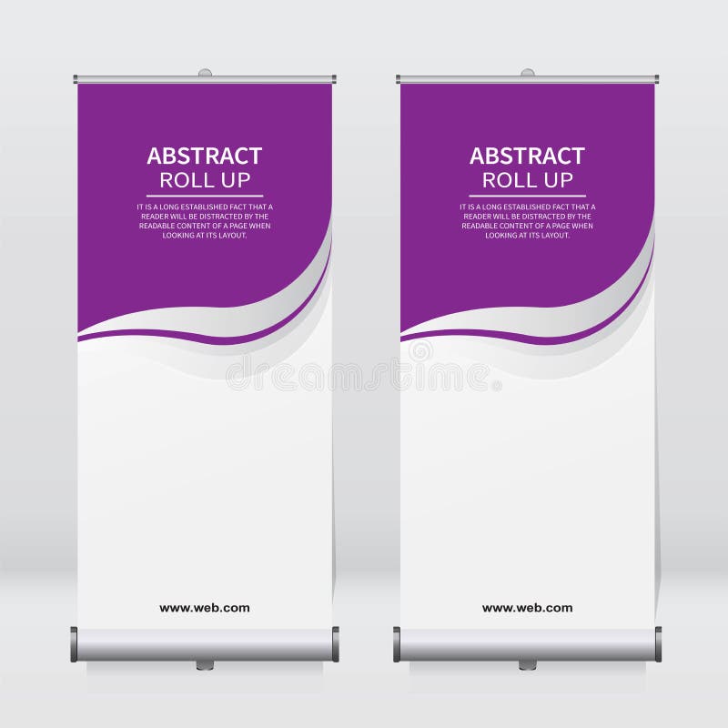 Roll up banner design template, vertical, abstract background, pull up design. Vector Banner stock illustration