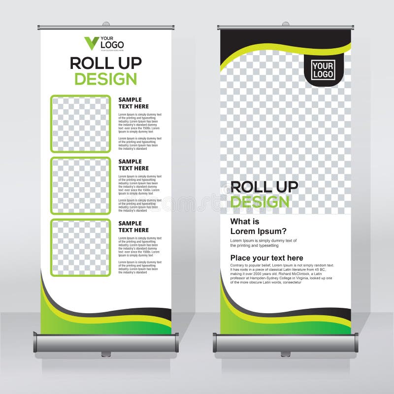 Roll up banner design template, abstract background, pull up design, modern x-banner, rectangle size.