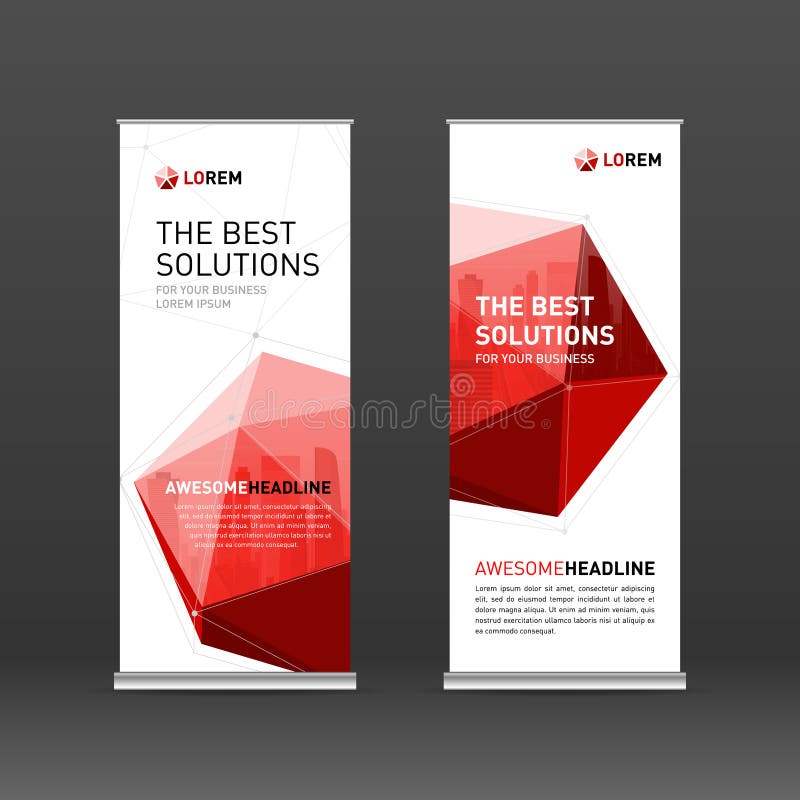 Roll up banner design layout. Vertical banner design template.