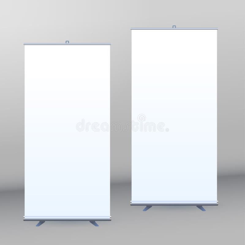 Roll Up Banner Stand on isolated clean background vector illustration Roll Up Banner Stand on isolated clean background vector illustration