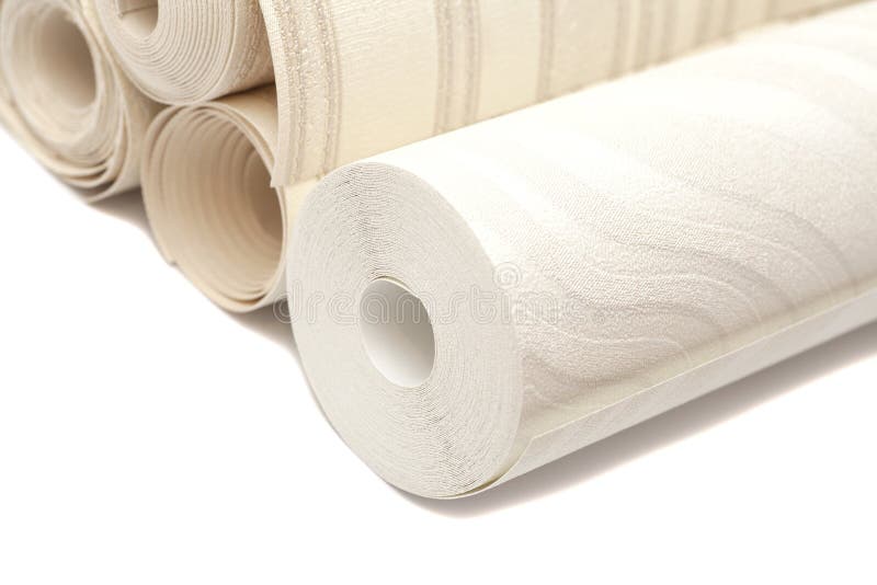 Roll of Vinyl Wallpapers on White Stock Photo Image of vinyl