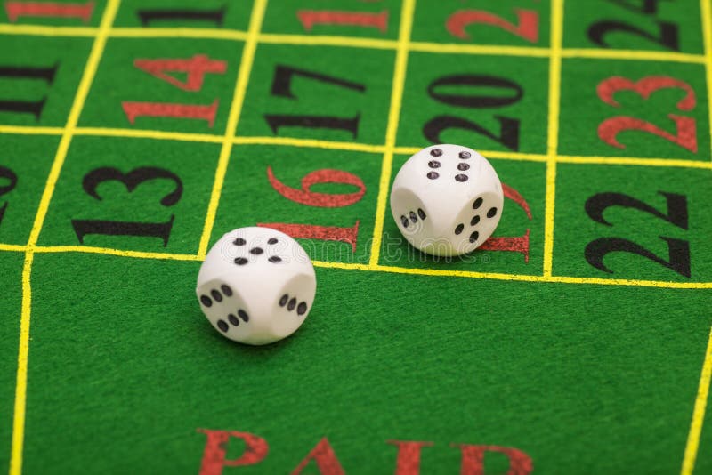 Roll of the White Dice on a Game Table in a Casino Stock Image Image of concepts, addiction