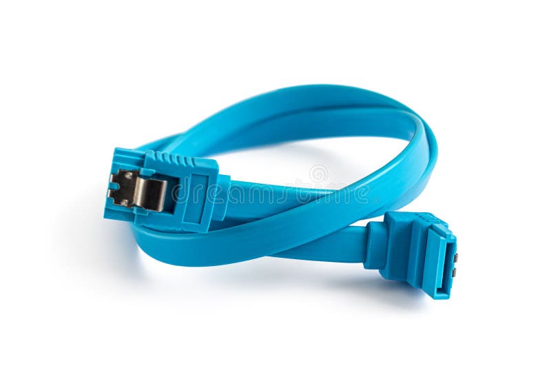 Blue SATA cable stock photo. Image of blue, data, parts 36880352