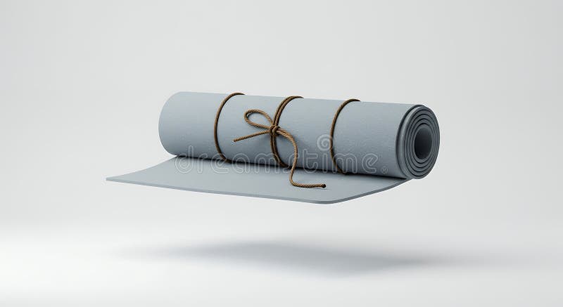 Rolled Gray Yoga Mat lizenzfreie abbildung