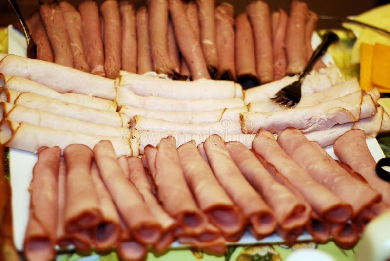 Rolled Lunch Meats stock photo. Image of 7577524