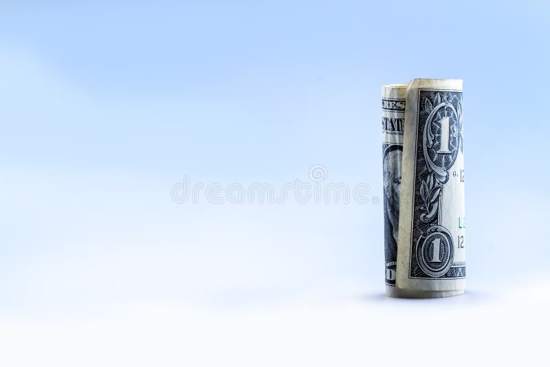 Rolled one dollar banknote stand vertical stock photography Rolled one dollar banknote stand vertical stock photography