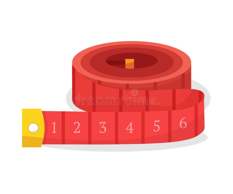 Loose weight measurements. Tailor measuring tape. Vector