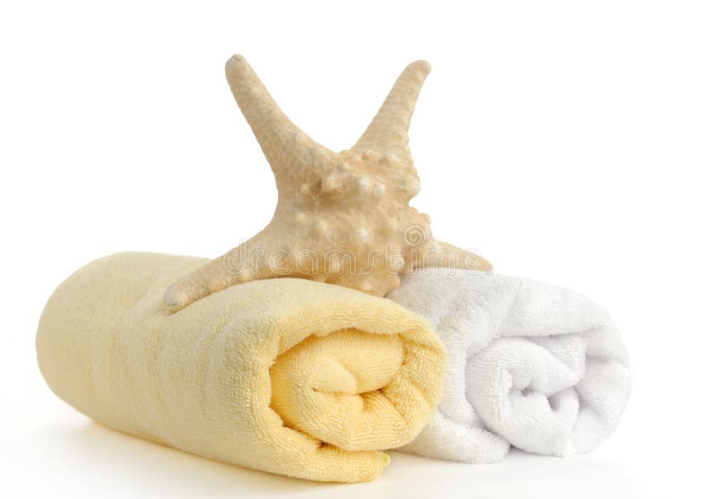 Download Rolled Up White Beach Towel Stock Image - Image of relaxation, face: 33122459