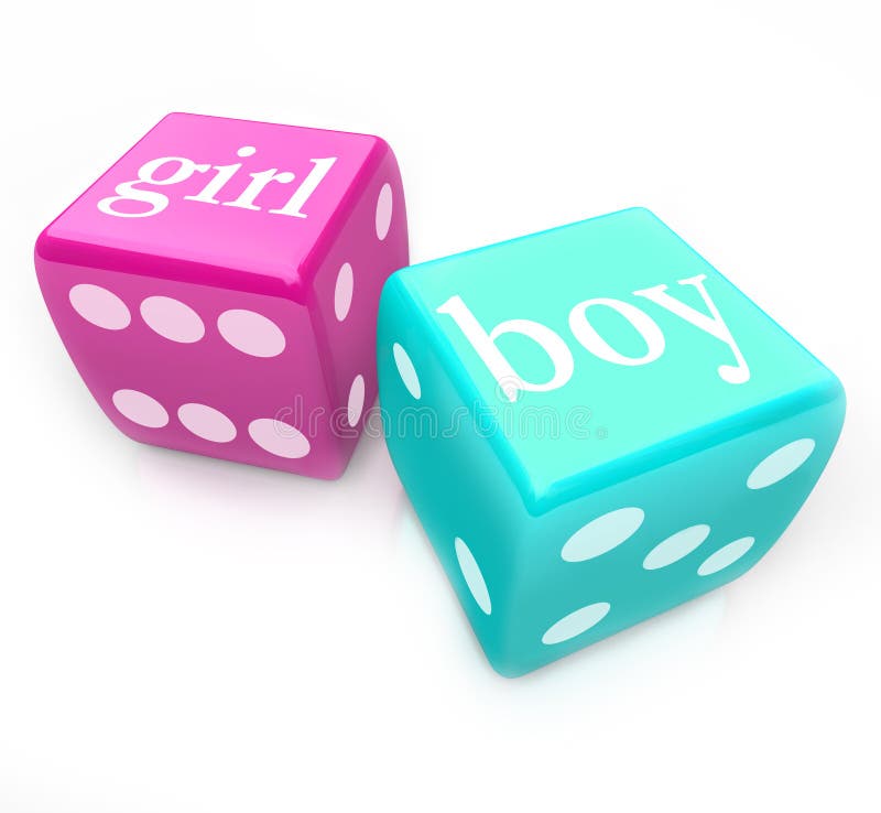 Rollen Sie die Würfel - liefern Sie Jungen-oder Mädchen-Baby in der Schwangerschaft vektor abbildung Rollen Sie die Würfel - liefern Sie Jungen-oder Mädchen-Baby in der Schwangerschaft vektor abbildung