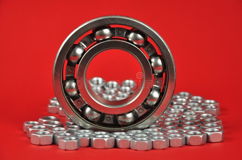 Roller Bearing and Nuts. Parts Stock Photo Image of technology