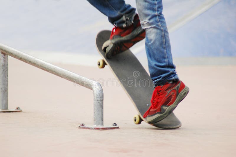 Rollers skaters in skate park. Rollers skaters in skate park