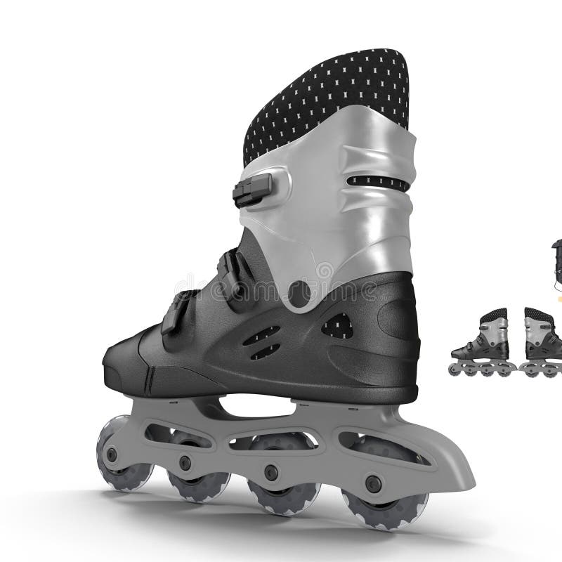 Roller Blades on White Background Stock Illustration Illustration of